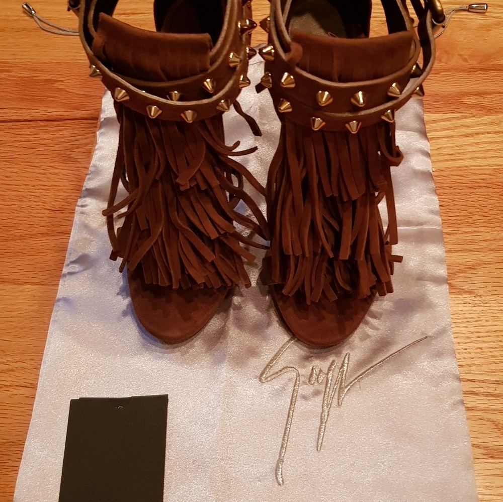 Giuseppe Zanotti Fringed Suede Heel
